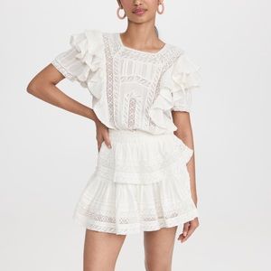NWT Love Shack Fancy Stella dress in Antique white size L